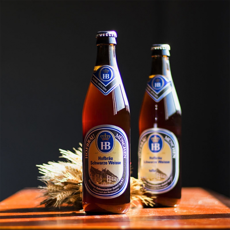 国内现货 HB啤酒1箱20瓶 德国慕尼黑皇家小麦啤酒 黑啤酒500ml/瓶（（有效期至2024年6月）） 玻璃瓶装